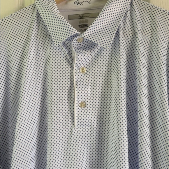 Lot Of 2 -GREG NORMAN - MEN'S BLUE PRINT GOLF POLO SHIRTS- SIZE 2XL - Picture 3 of 7